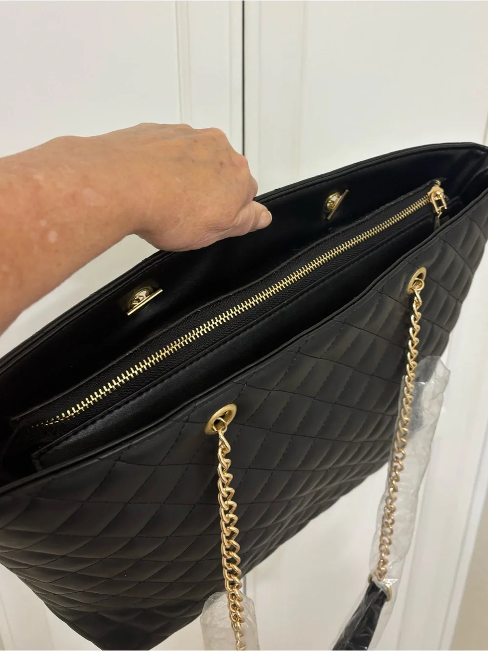 Badgley Mischka Diamond quilted large tote - NWT